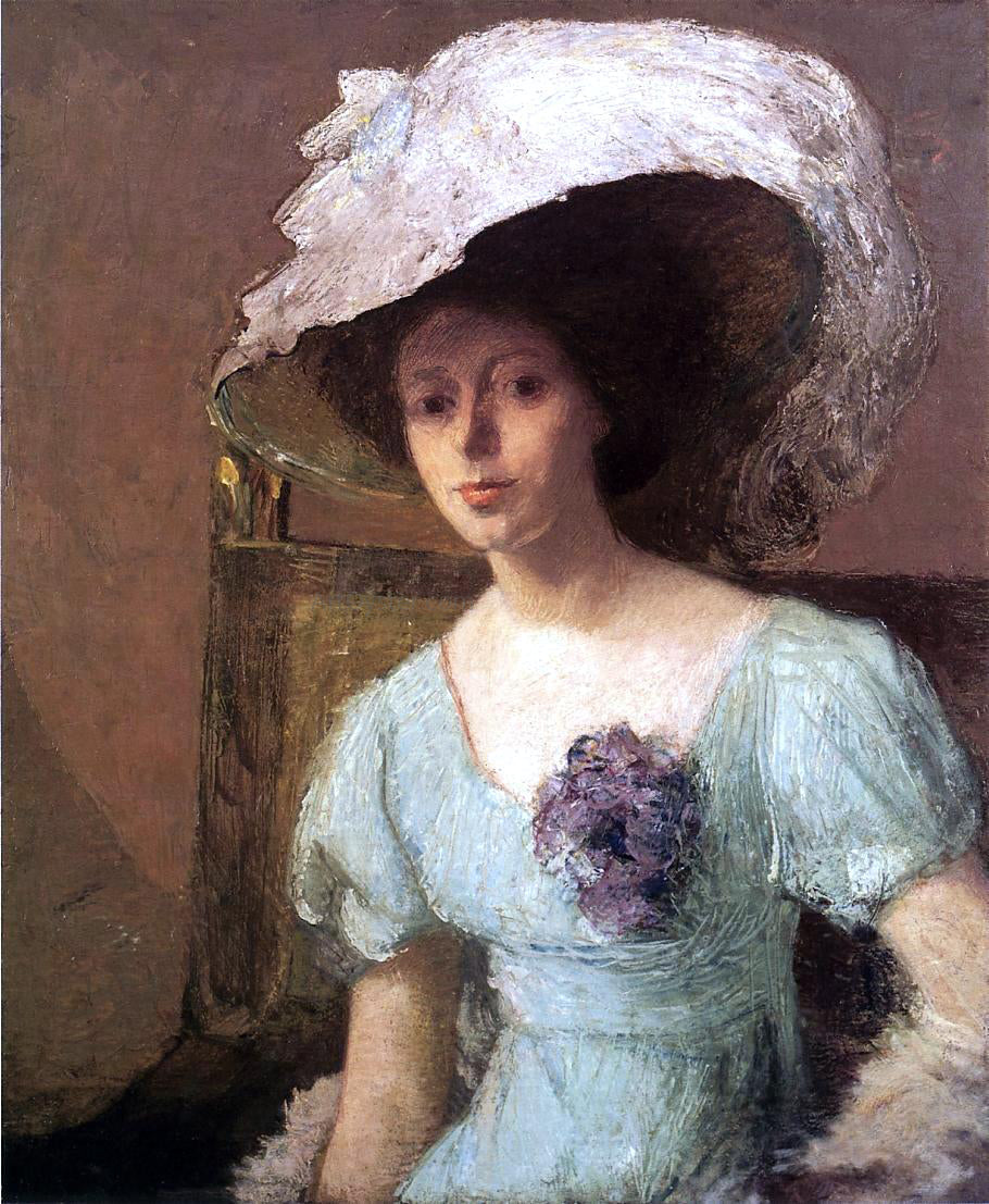 Julian Alden Weir The Blue Gown Canvas Print – Art MegaMart