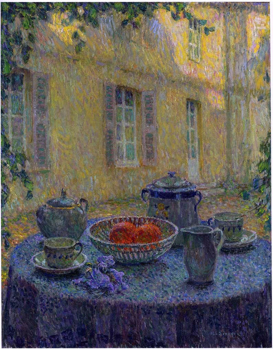  Henri Le Sidaner The Blue Tablecloth at Gerberoy - Canvas Print