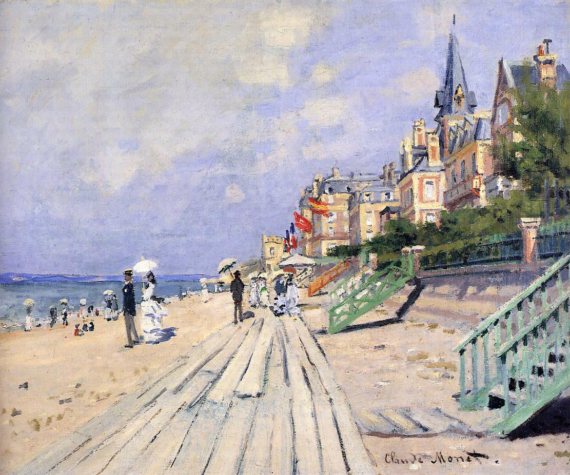  Claude Oscar Monet The Boardwalk at Trouville - Canvas Print