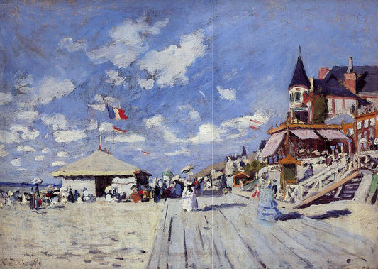  Claude Oscar Monet The Boardwalk on the Beach at Trouville - Canvas Print