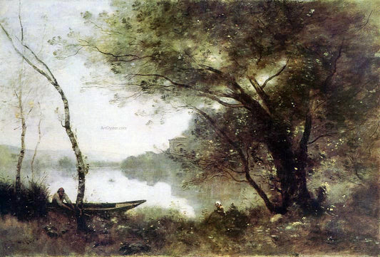  Jean-Baptiste-Camille Corot The Boatmen of Mortefontaine - Canvas Print