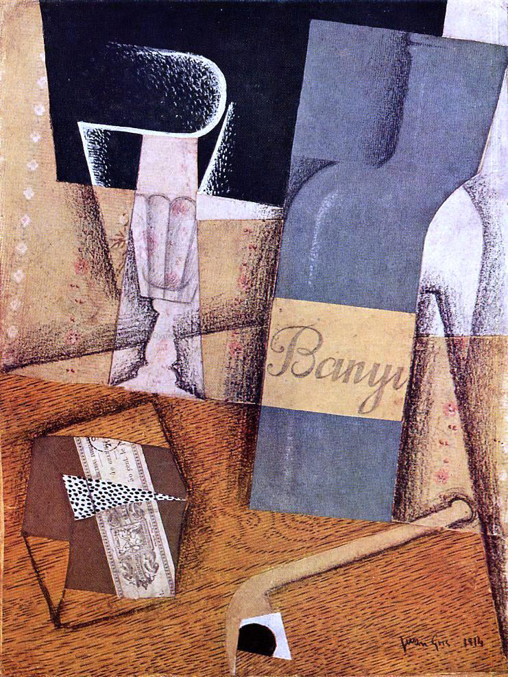  Juan Gris The Bottle of Banyuls - Canvas Print