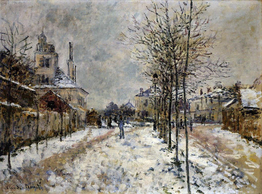  Claude Oscar Monet The Boulevard de Pontoise at Argenteuil, Snow Effect - Canvas Print