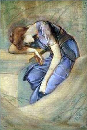  Sir Edward Burne-Jones The Briar Rose: The Garden Court (study) - Canvas Print
