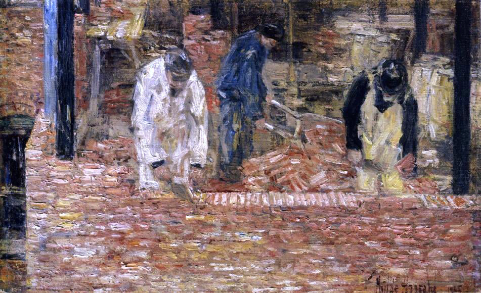  Frederick Childe Hassam The Bricklayers - Canvas Print