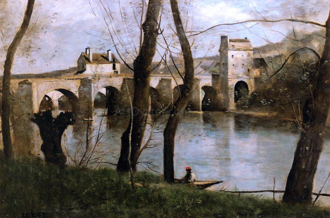  Jean-Baptiste-Camille Corot The Bridge at Mantes - Canvas Print