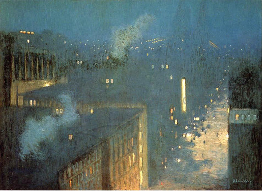  Julian Alden Weir The Bridge: Nocturne (also known as Nocturne: Queensboro Bridge) - Canvas Print