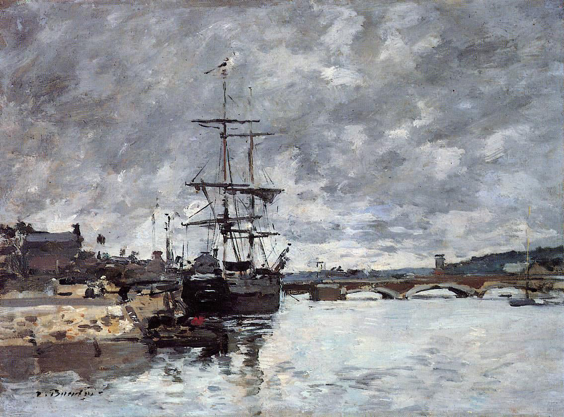  Eugene-Louis Boudin The Bridge over the Toques at Trouville - Canvas Print