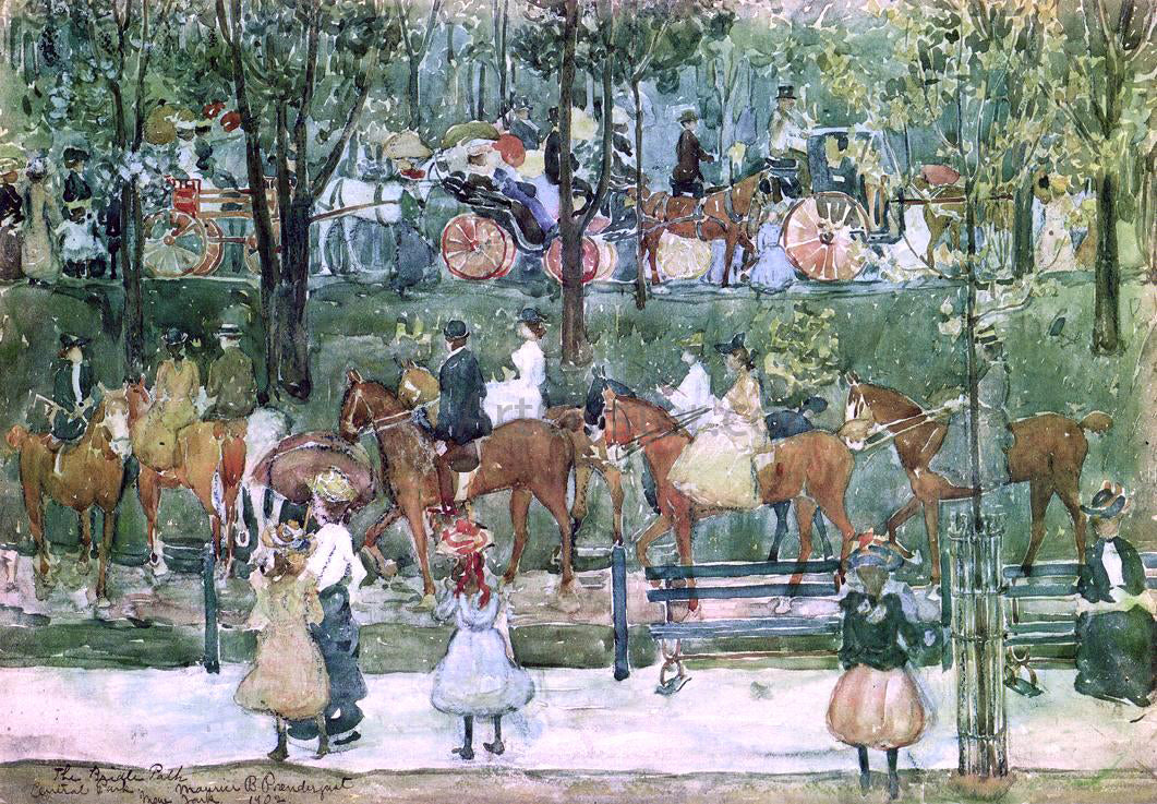  Maurice Prendergast The Bridle Path, Central Park - Canvas Print