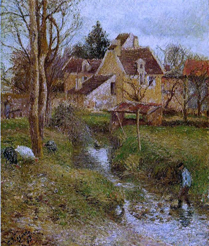  Camille Pissarro The Brook at Osny - Canvas Print