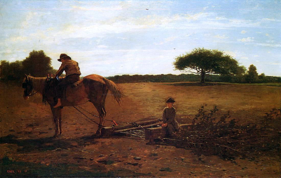  Winslow Homer The Brush Harrow - Canvas Print