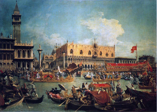  Canaletto The "Bucintgoro" by the Molo on Ascension Day - Canvas Print