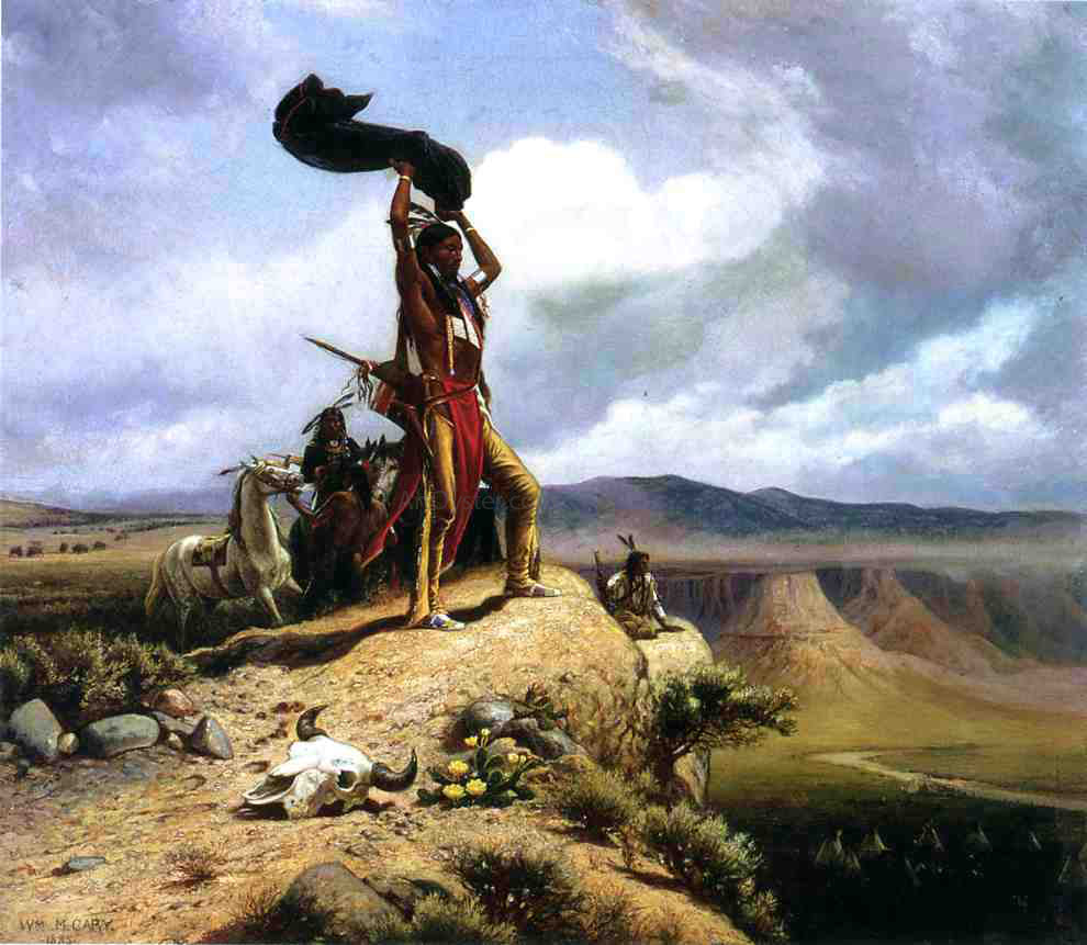  William De la Montagne Cary The Buffalo Signal (also known as Game in Sight) - Canvas Print