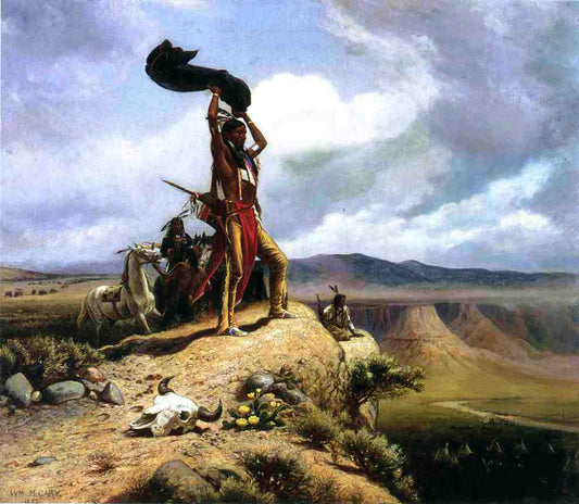  William De la Montagne Cary The Buffalo Signal (also known as Game in Sight) - Canvas Print