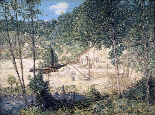  Julian Alden Weir The Building of the Dam - Canvas Print