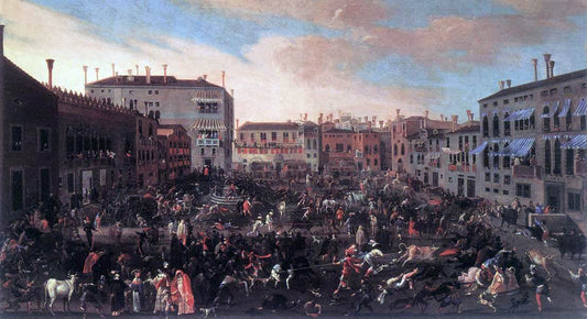  The Younger Joseph Heintz The Bull Hunt in Campo San Polo - Canvas Print