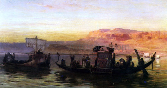  Frederick Arthur Bridgeman The Burial of a Mummy on the Nile - Canvas Print