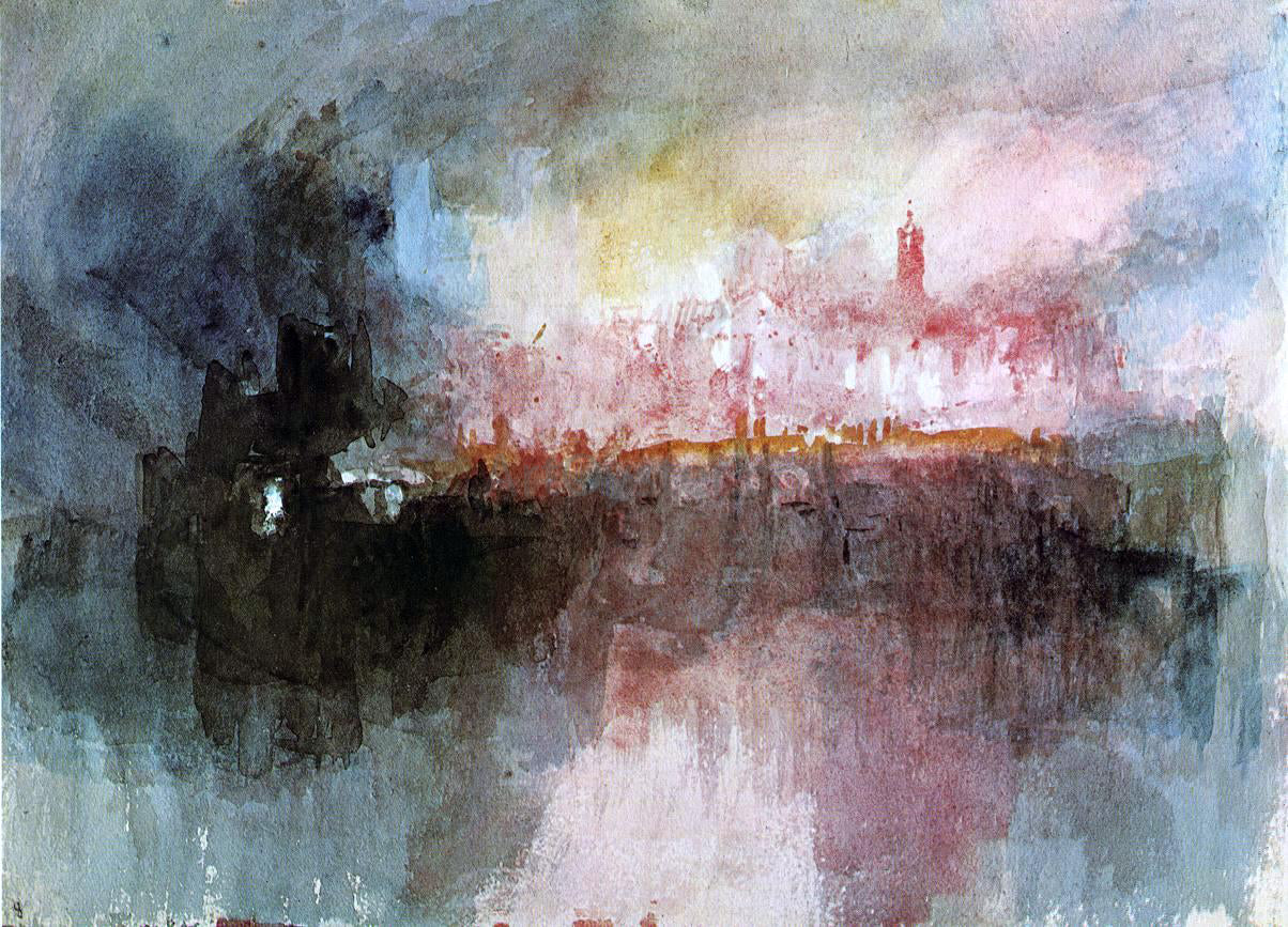  Joseph William Turner The Burning of the Houses of Parliament - Canvas Print