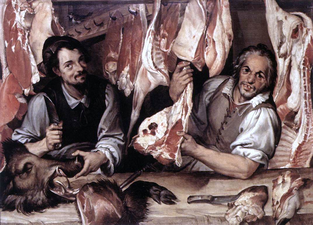  Bartolomeo Passerotti The Butcher's Shop - Canvas Print