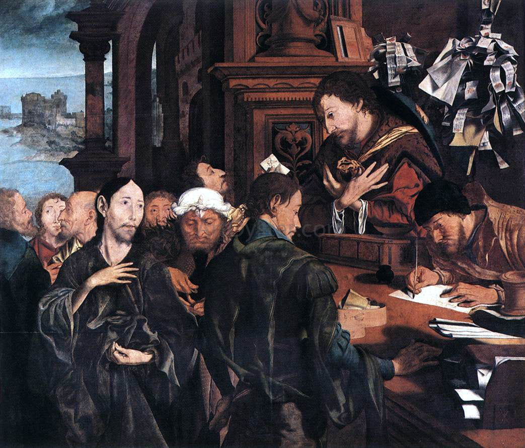  Marinus Van Reymerswaele The Calling of Matthew - Canvas Print