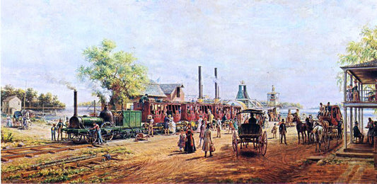  Edward Lamson Henry The Camden and Amboy Railroad with the Engine "Planet" in 1834 - Canvas Print
