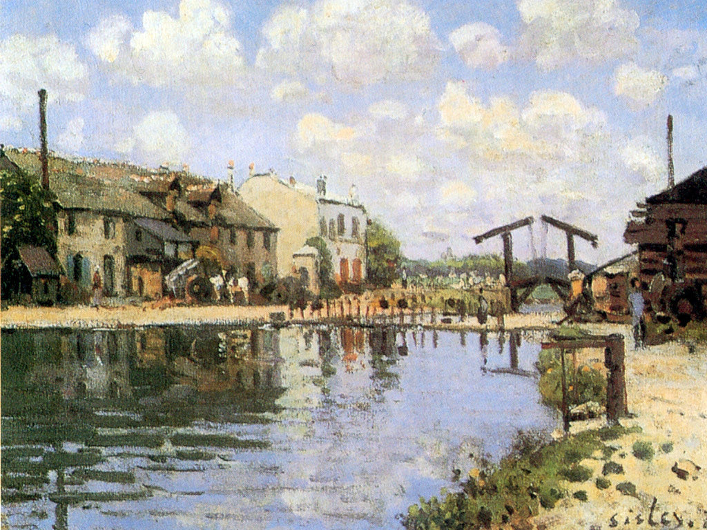  Alfred Sisley The Canal Saint-Martin - Canvas Print