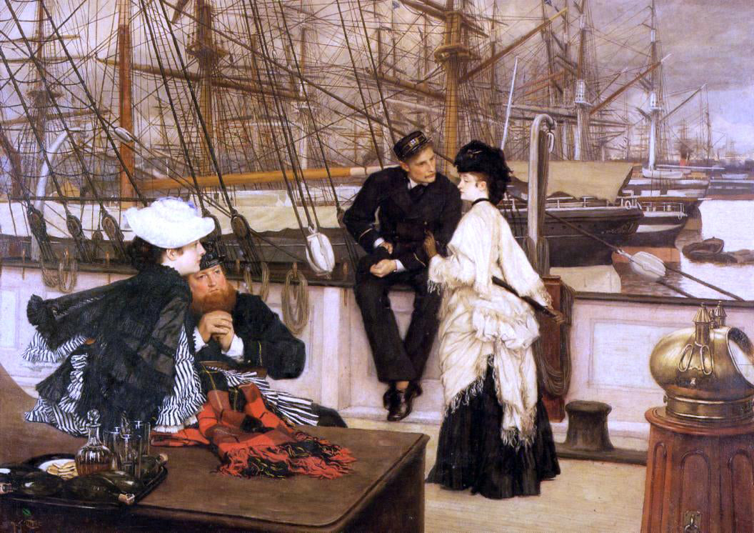  James Tissot The Captain and the Mate - Canvas Print