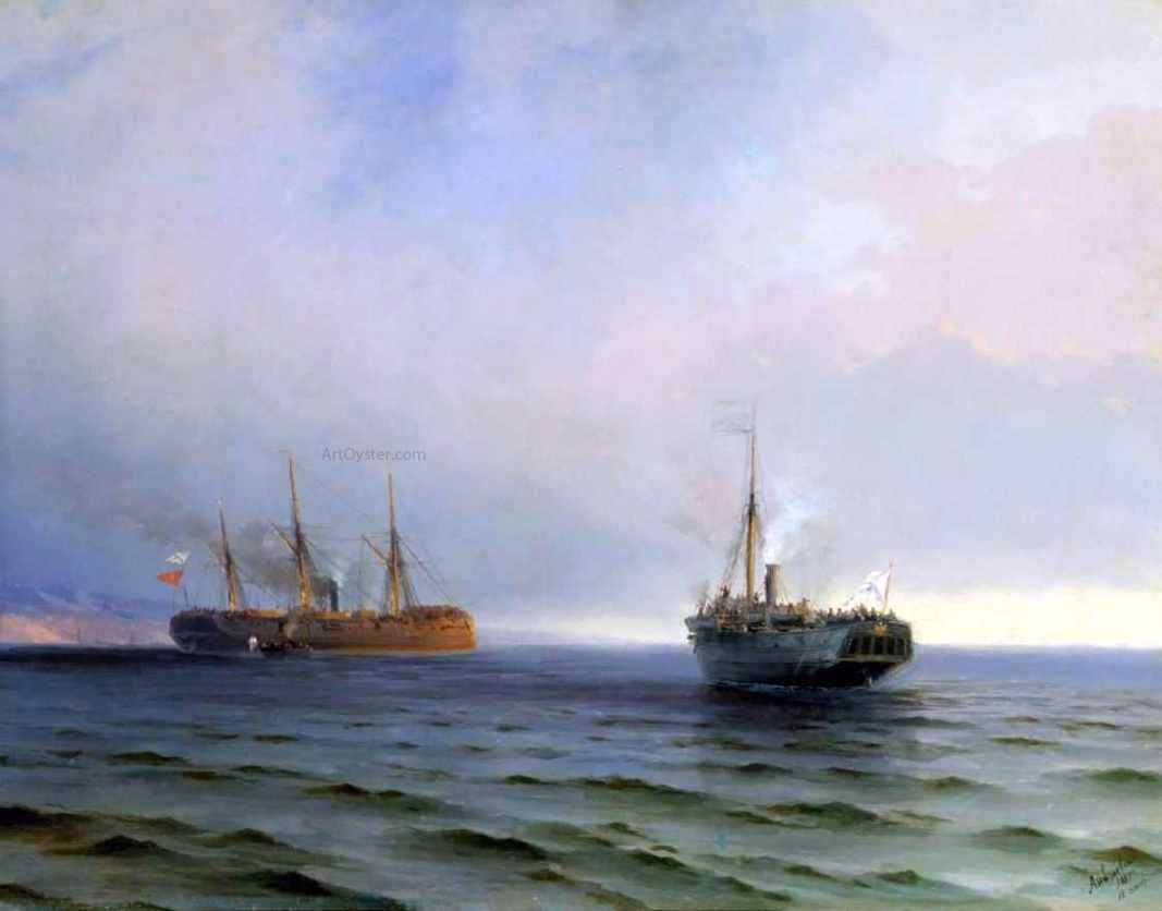  Ivan Constantinovich Aivazovsky The Capture of Turkish Nave on Black Sea - Canvas Print