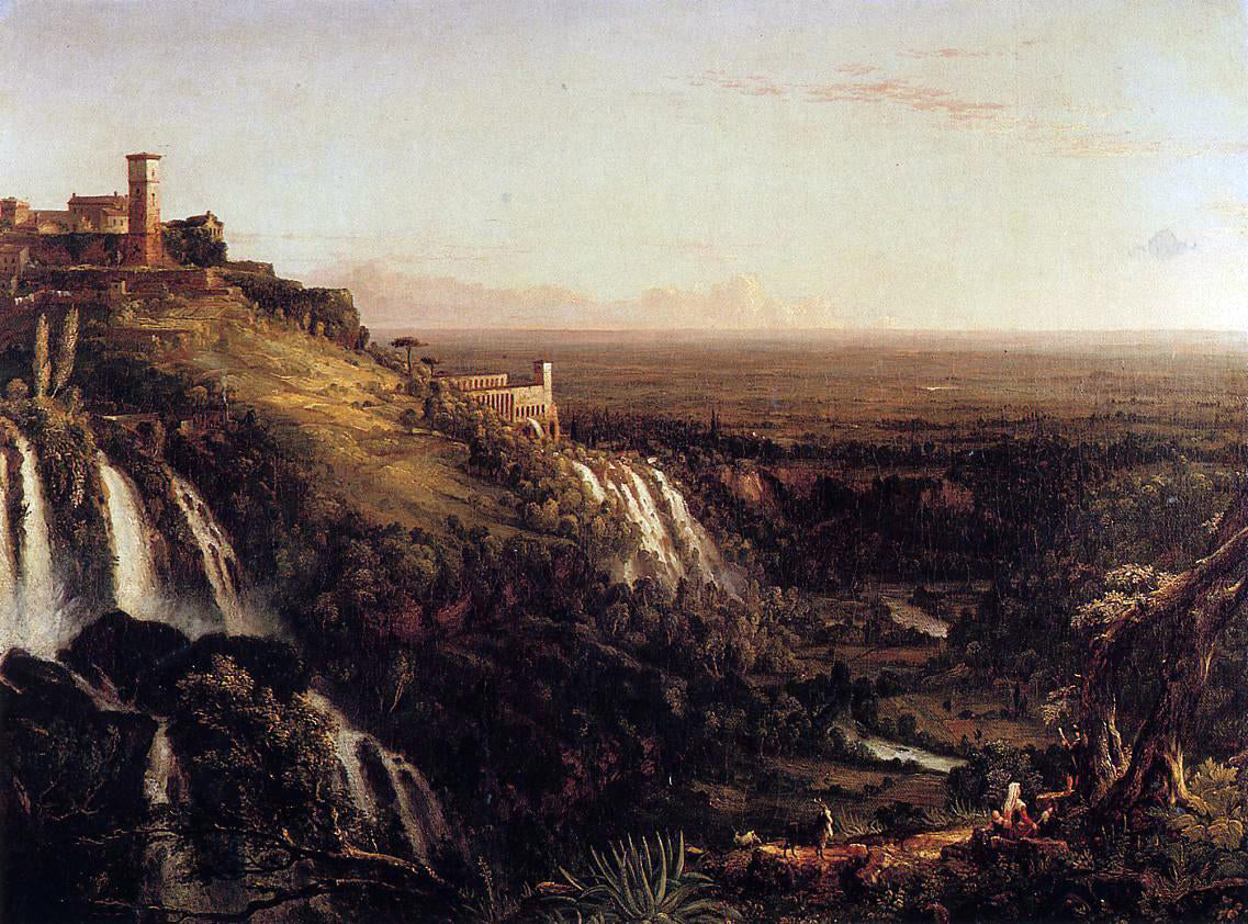 Thomas Cole The Cascatelli, Tivoli, Looking Towards Rome (also known as View of Rome from Tivoli) - Canvas Print