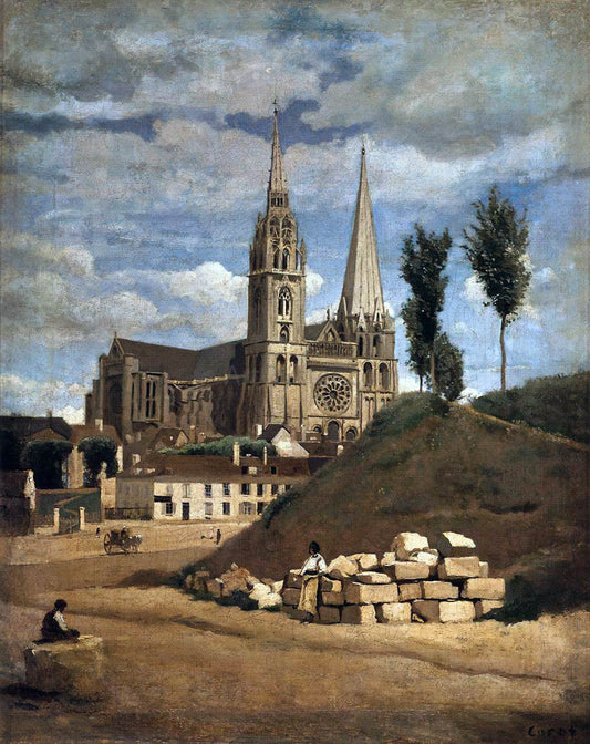  Jean-Baptiste-Camille Corot The Cathedral of Chartres - Canvas Print