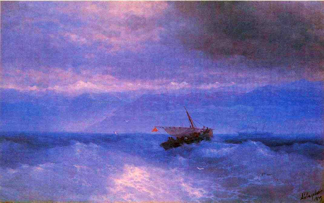  Ivan Constantinovich Aivazovsky The Caucasian Range from the Sea - Canvas Print