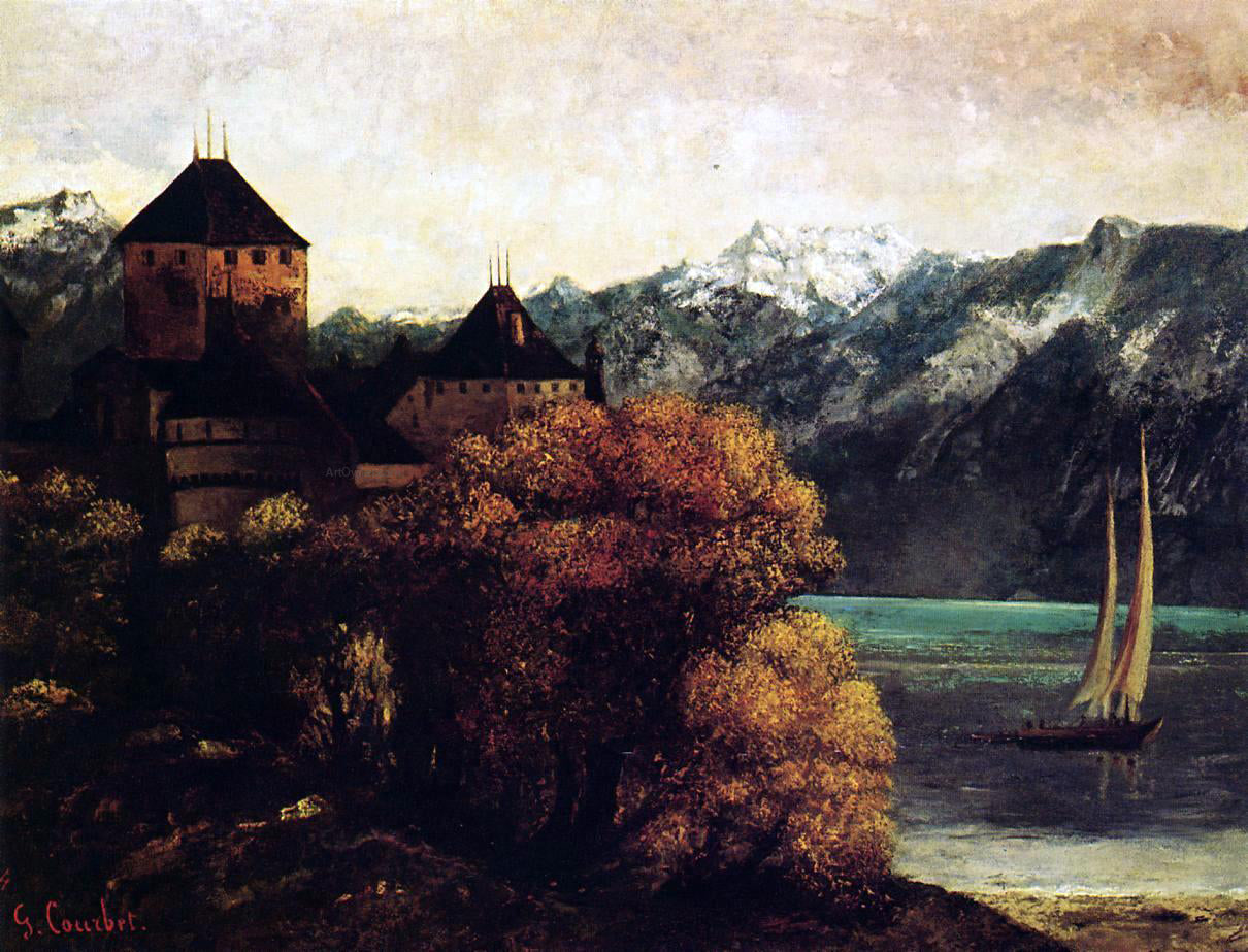  Gustave Courbet The Chateau de Chillon - Canvas Print