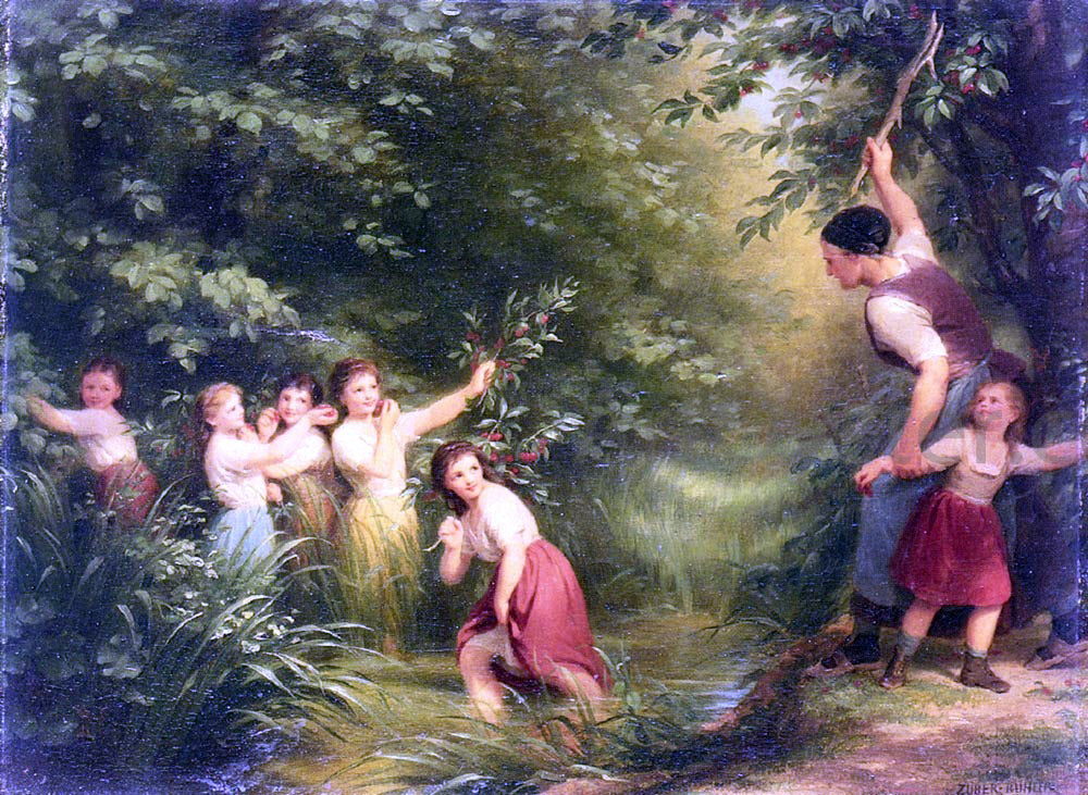  Fritz Zuber-Buhler The Cherry Thieves - Canvas Print