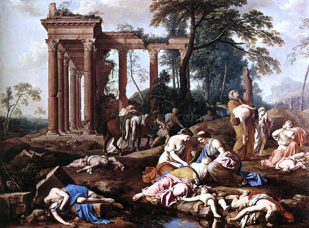  Laurent De La Hire The Children of Bethel Mourned by their Mothers - Canvas Print