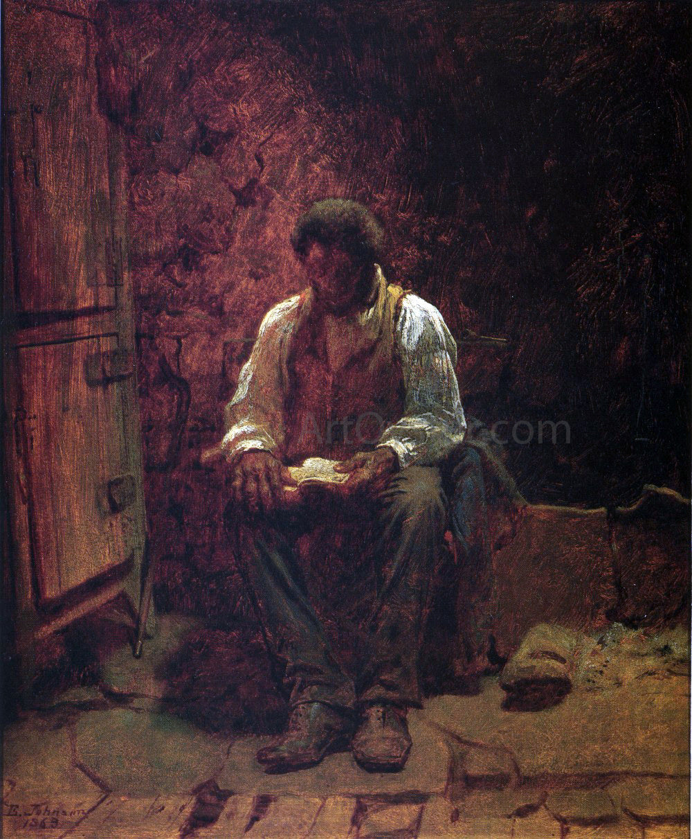  Eastman Johnson The Chimney Corner - Canvas Print