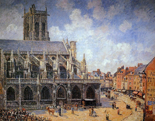  Camille Pissarro The Church of Saint-Jacques, Dieppe: Morning Sun - Canvas Print