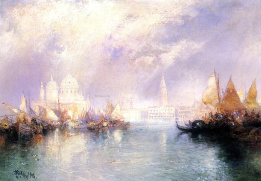  Thomas Moran The Church of Santa Maria della Salute, Venice - Canvas Print
