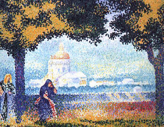  Henri Edmond Cross The Church of Santa Marie degli Angeli near Assisi - Canvas Print