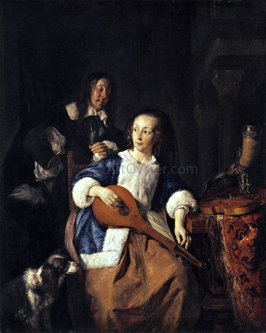  Gabriel Metsu The Cittern Player - Canvas Print