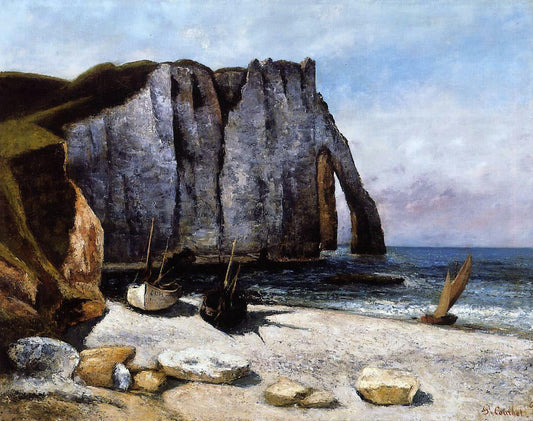  Gustave Courbet The Cliff at Etretat, the Porte d'Avale - Canvas Print