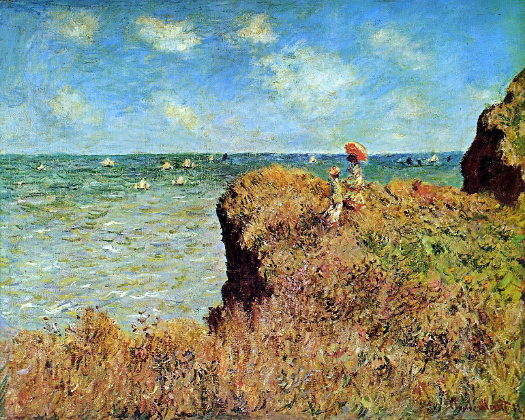  Claude Oscar Monet A Cliff Walk, Pourville - Canvas Print