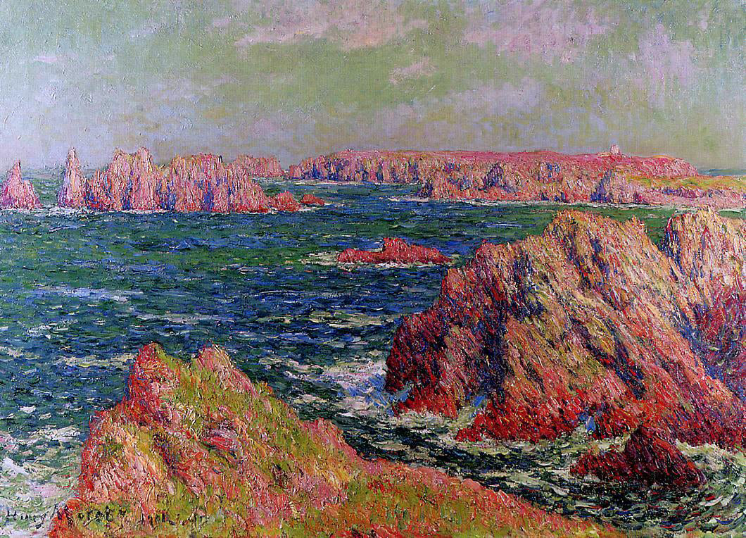  Henri Moret The Cliffs at Belle Ile - Canvas Print