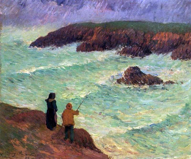  Henri Moret The Cliffs near the Sea - Canvas Print