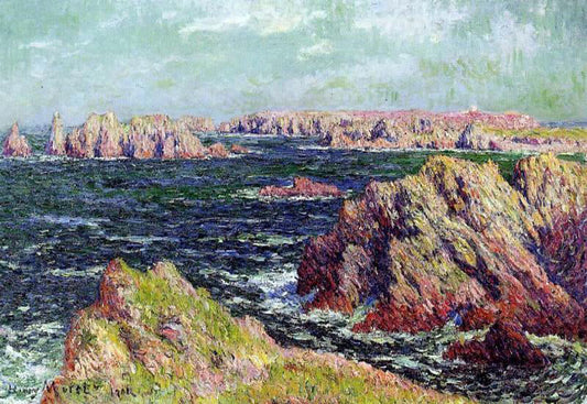  Henri Moret The Cliffs of Belle Ile - Canvas Print