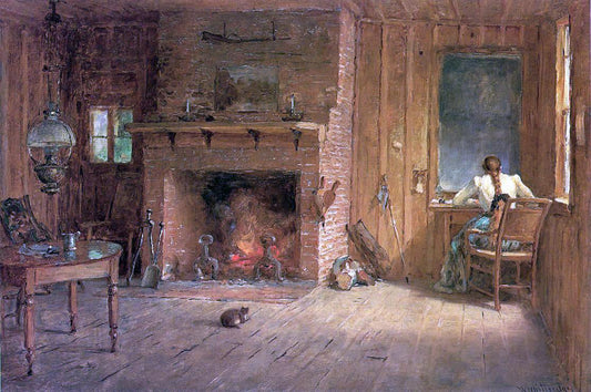  Thomas Worthington Whittredge The Club House Sitting Room at Balsam Lake, Catskills - Canvas Print