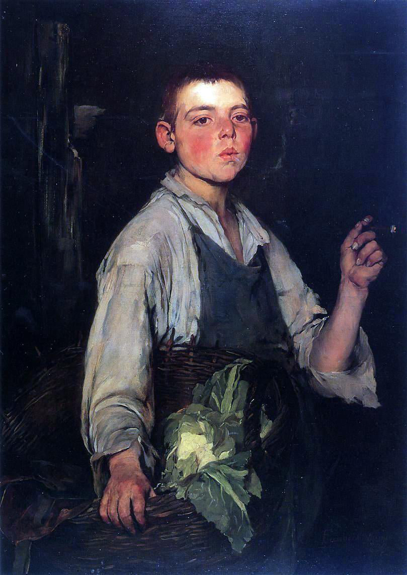  Frank Duveneck The Cobbler's Apprentice - Canvas Print