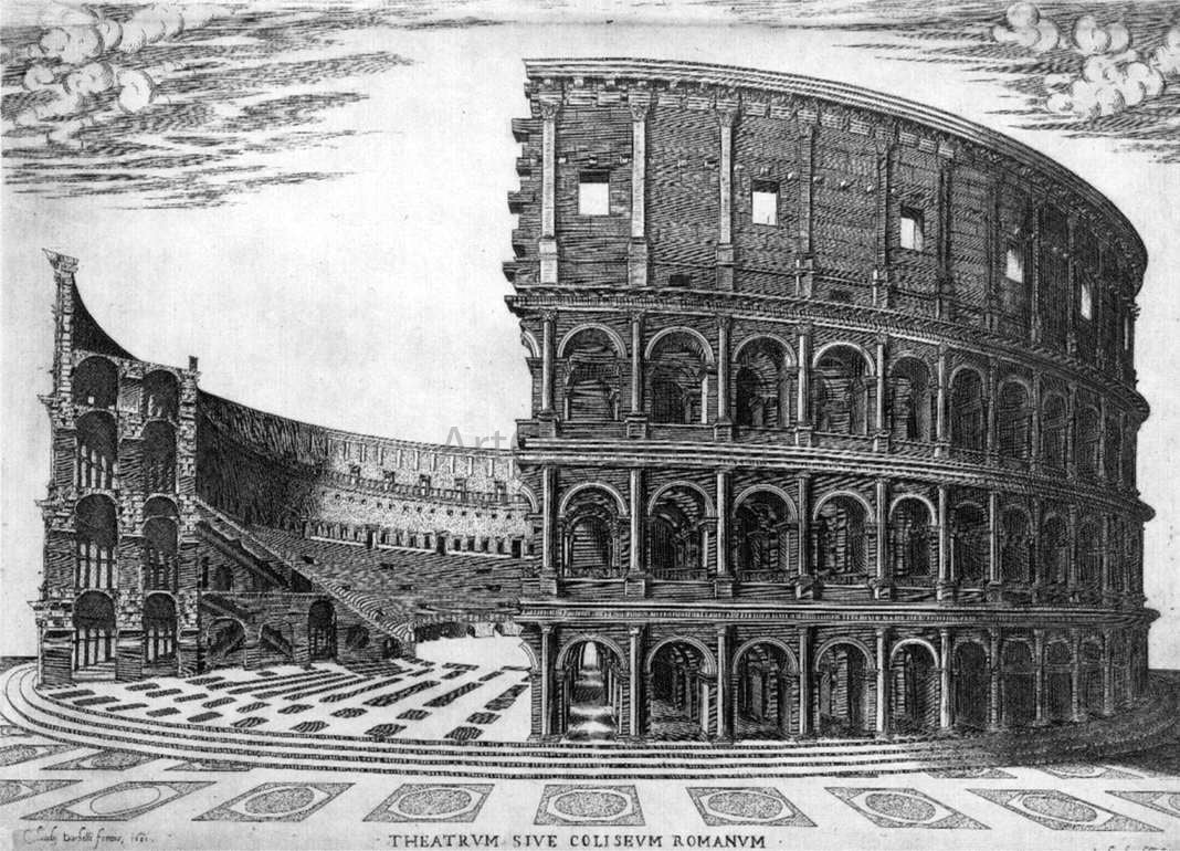  Antonio Lafreri The Colosseum in Rome - Canvas Print