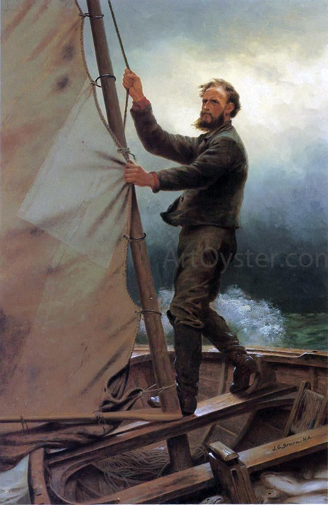  John George Brown The Coming Squall - Canvas Print