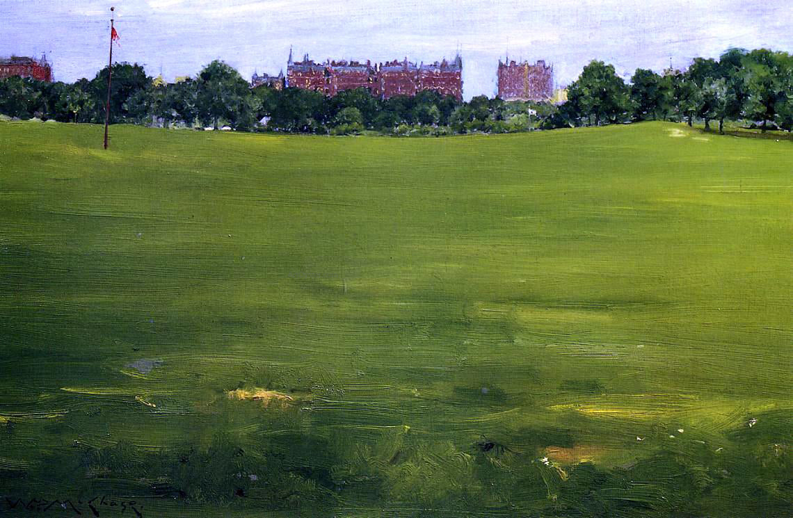  William Merritt Chase The Common, Central Park - Canvas Print