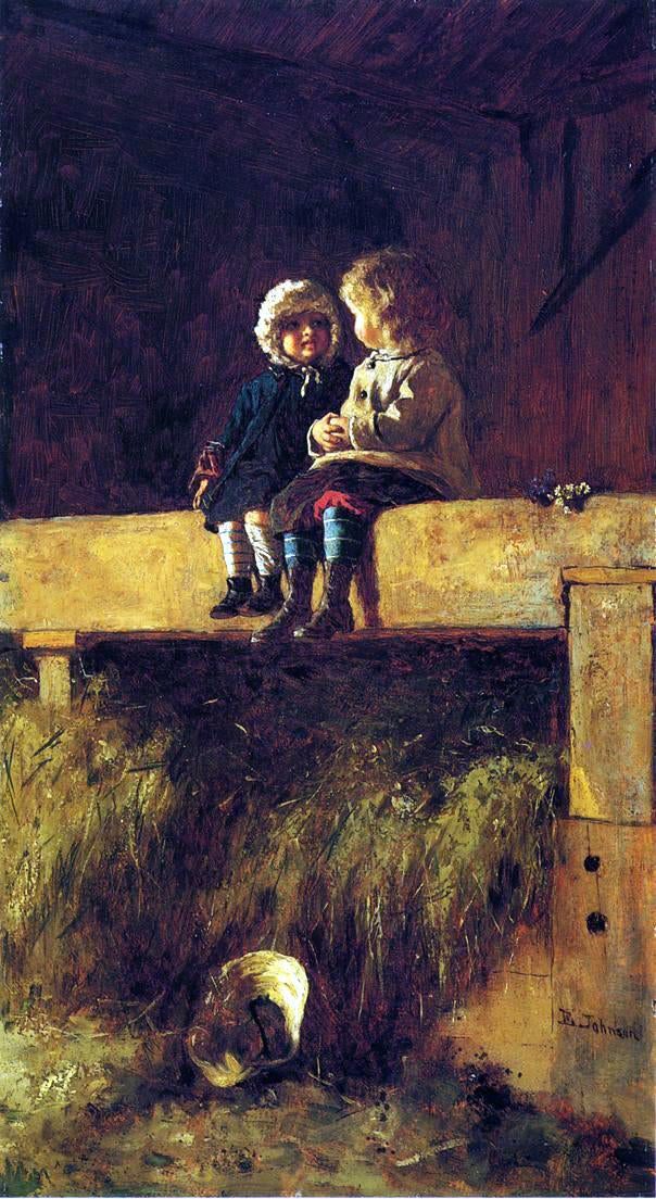  Eastman Johnson The Confab - Canvas Print